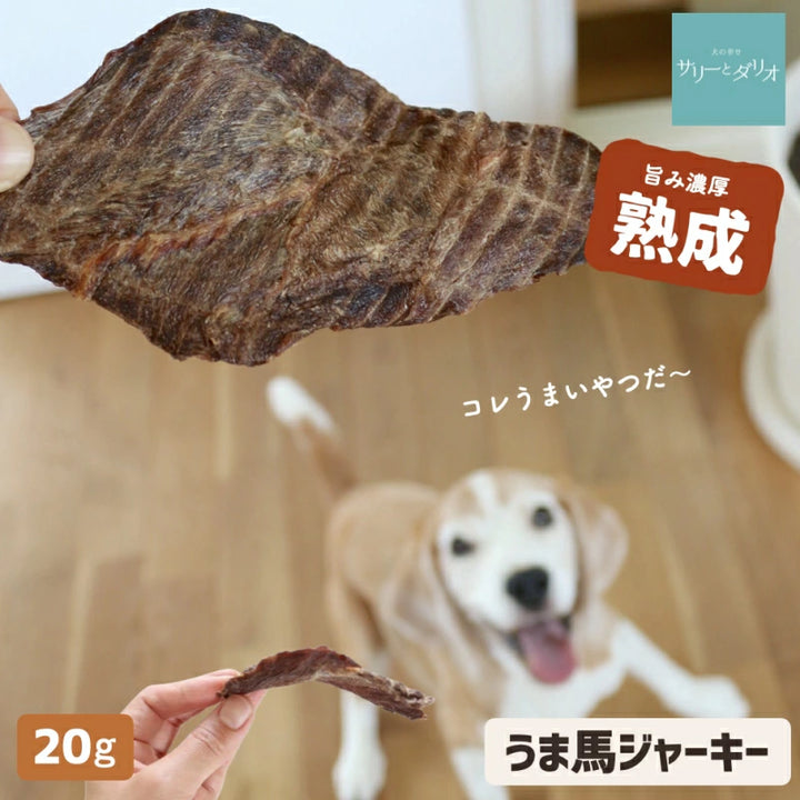 馬肉ジャーキー 20g – 犬の幸せサリーとダリオ